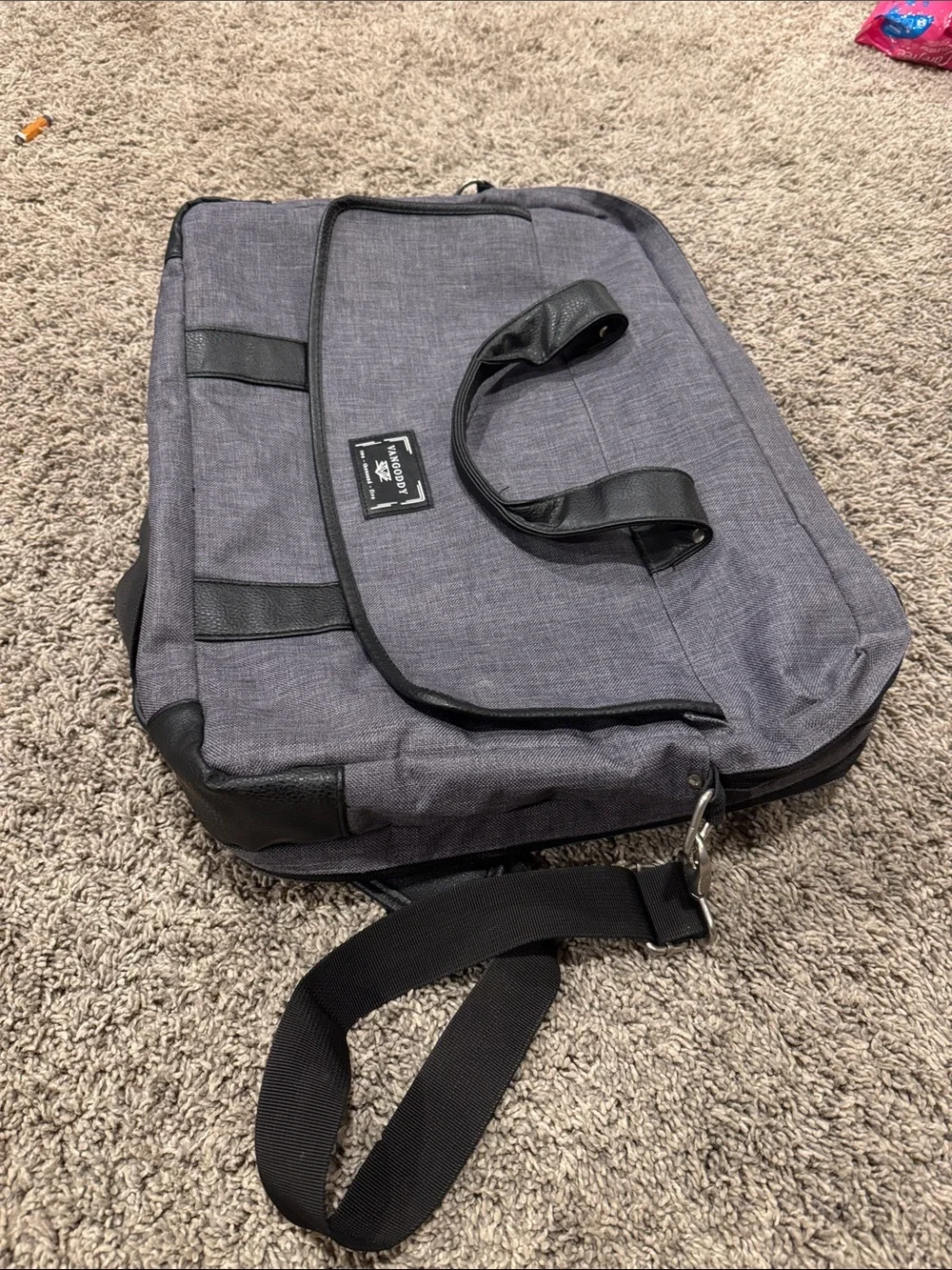 Men’s Gray Laptop Briefcase - Black Trim